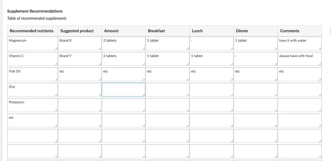 creating master supplement table